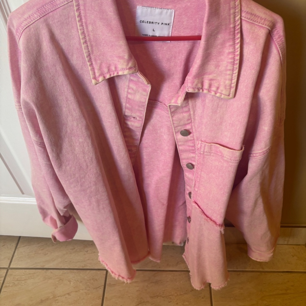 CELEBRITY Pink Denim Shacket - Picture 4 of 4